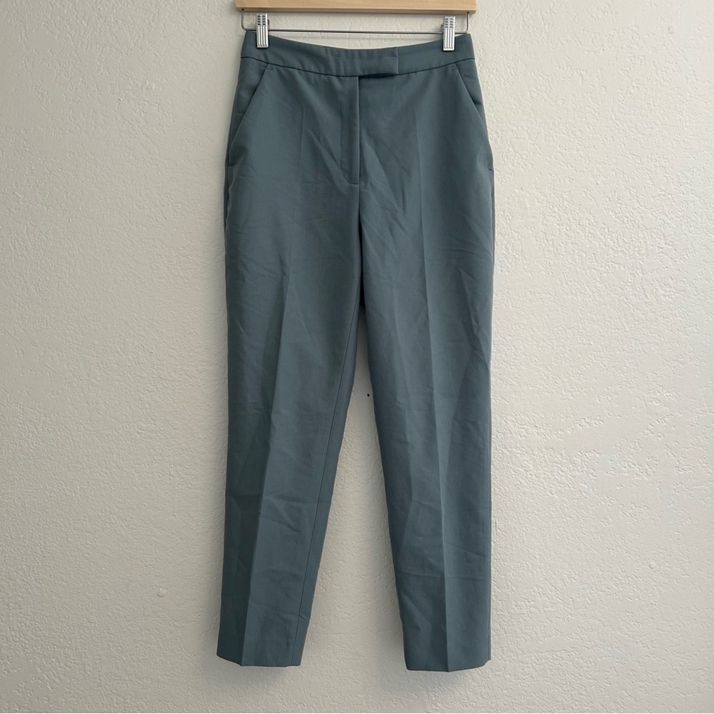 ZARA Grayish Blue Tailored Ankle Pants Size S High Waist Slim Office Career